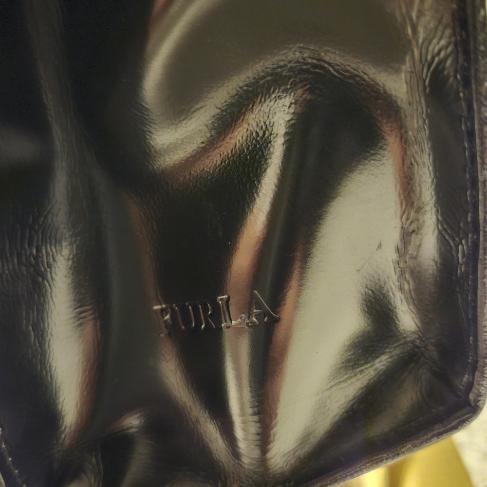 FURLA - EUC-ABSOLUTELY STUNNING Black Patent Leather Crossbody - Picture 5 of 15